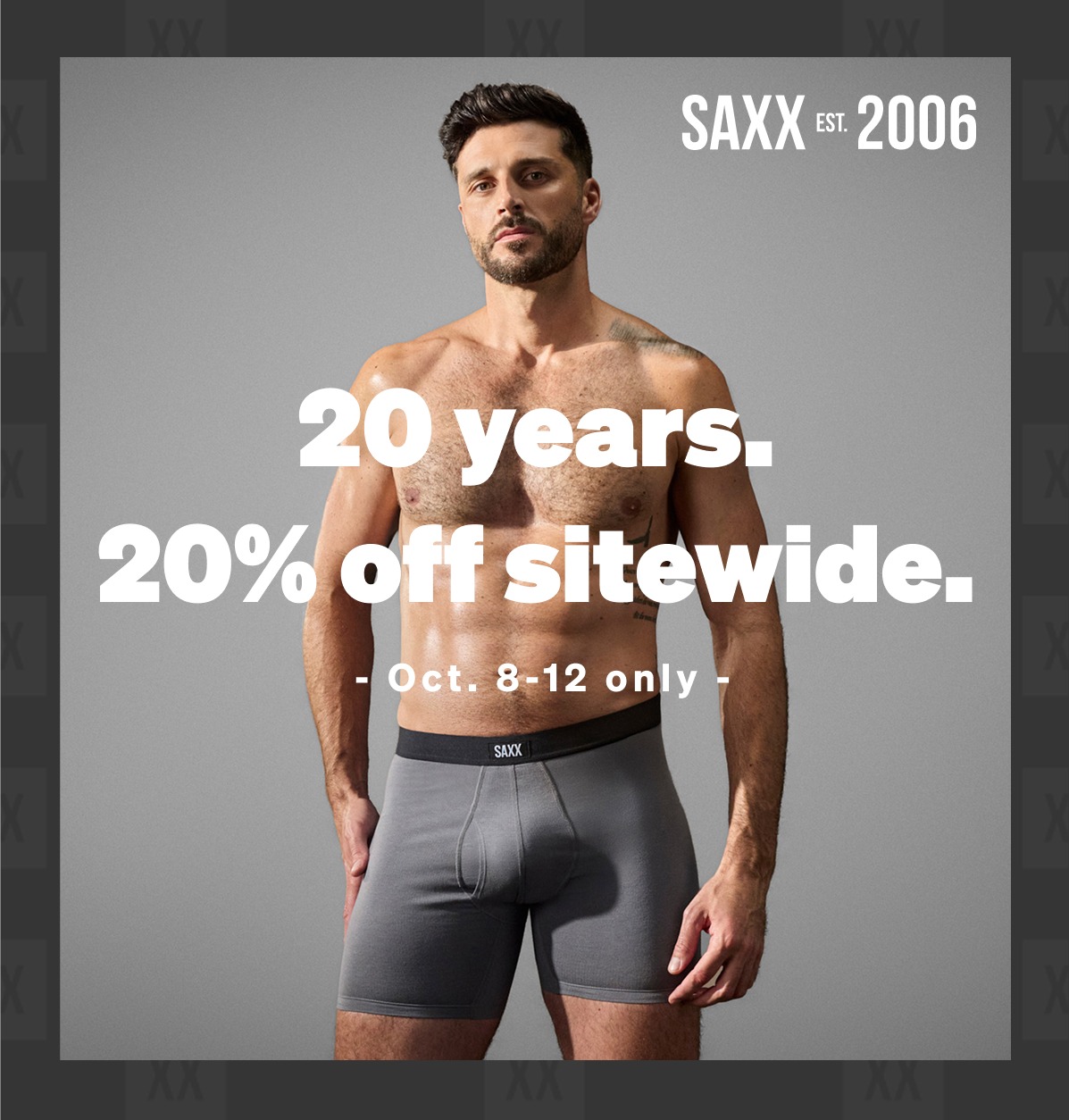 20 years. 20% off sitewide. Loyalty members get an extra 15% off.
