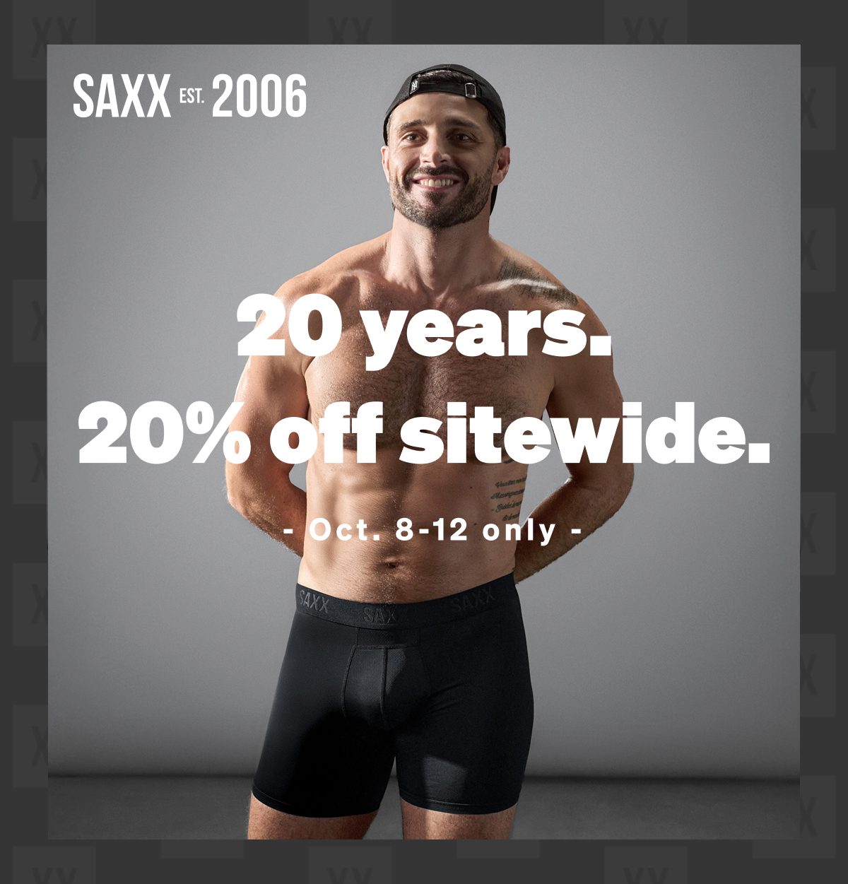 20 years. 20% off sitewide. Loyalty members get an extra 15% off.