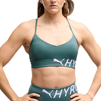 Biustonosz sportowy PUMA x HYROX Strappy Pwrmode 529706 / kolor zielony