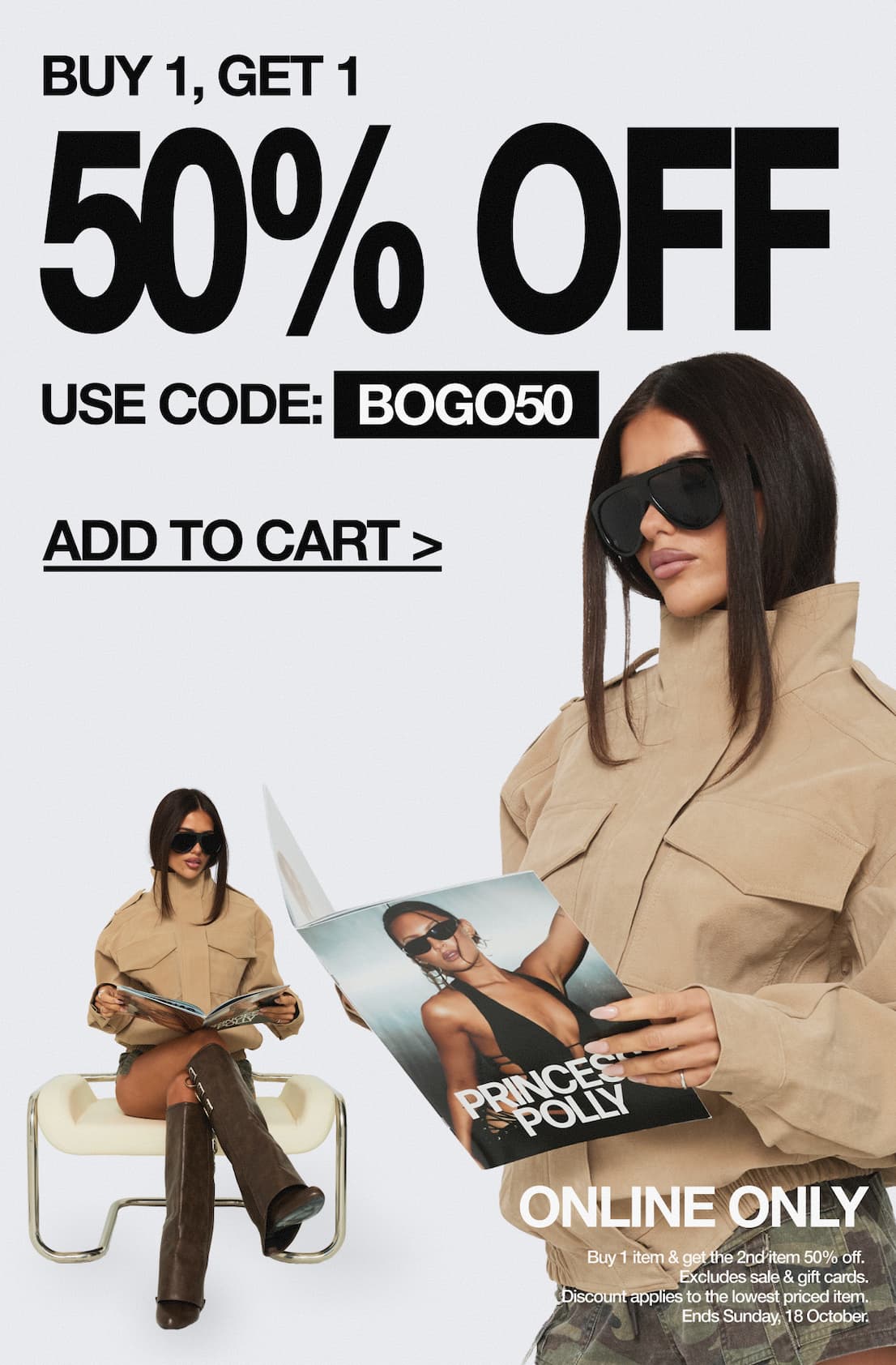 Buy 1, get 1 50% off