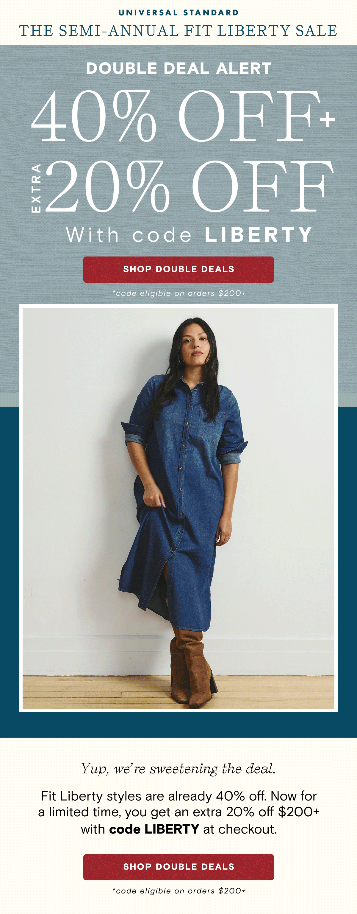 40% OFF + Extra 20% OFF with Code Liberty