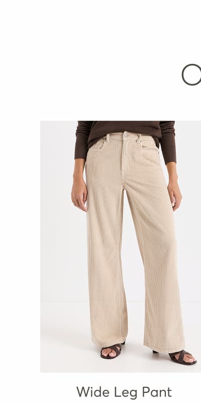 Organic Textured Corduroy Wide Leg Pant