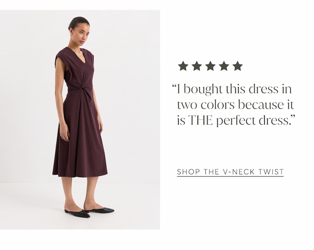 “I bought this dress in two colors because it is THE perfect dress.” | Shop the v-neck twist