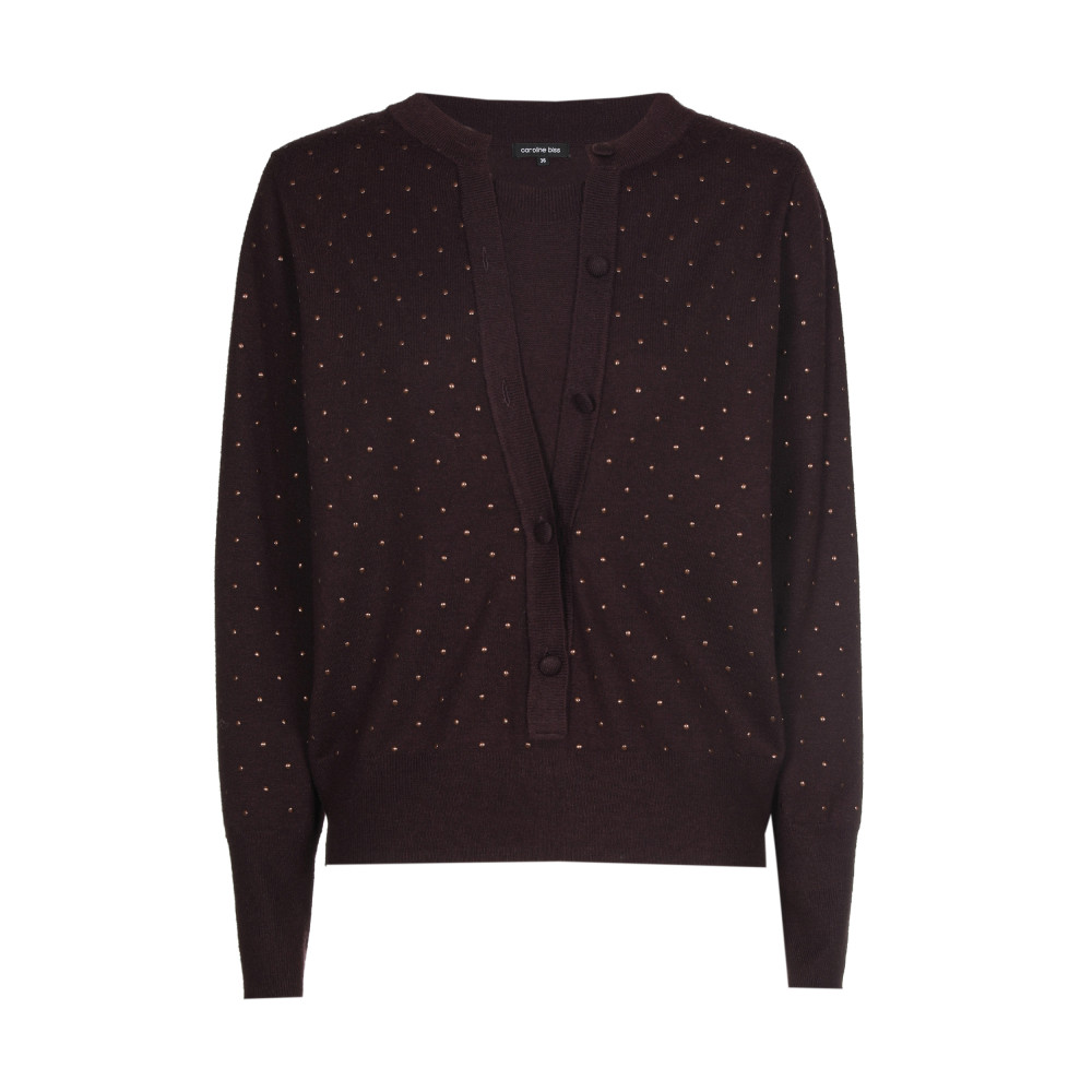 fine knit pullover with button fastening