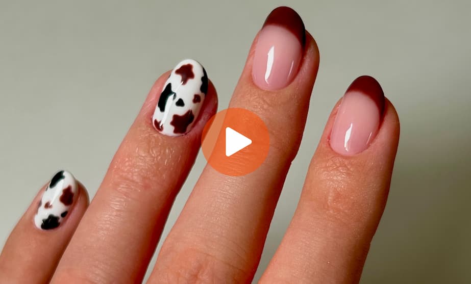 watch how to create the cow nail look