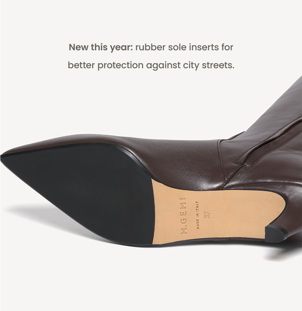 New this year: rubber sole inserts for better protection against city streets.  < Shop The Tina Due > 