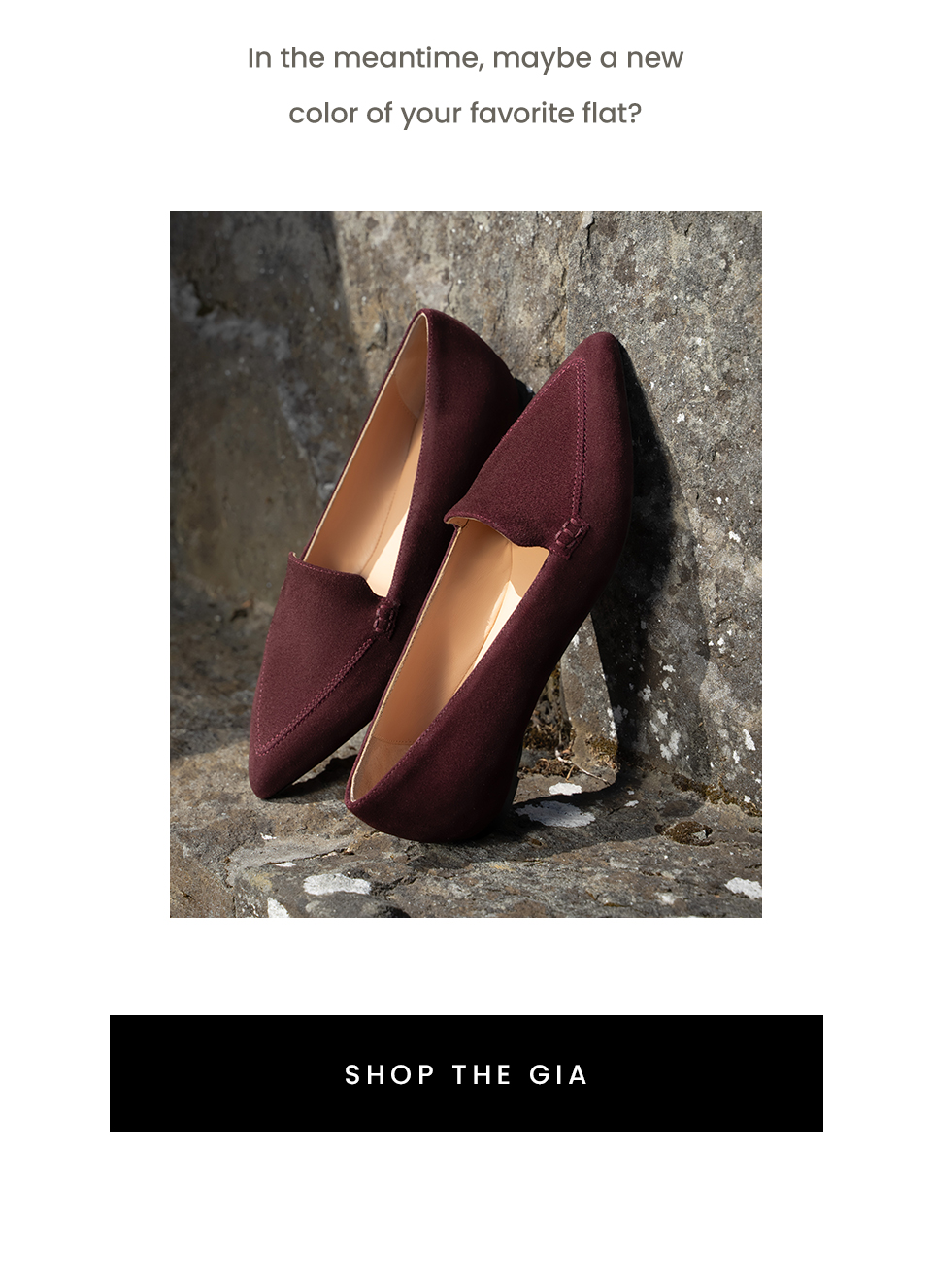 In the meantime, maybe a new color of your favorite flat?< Shop The Gia > 