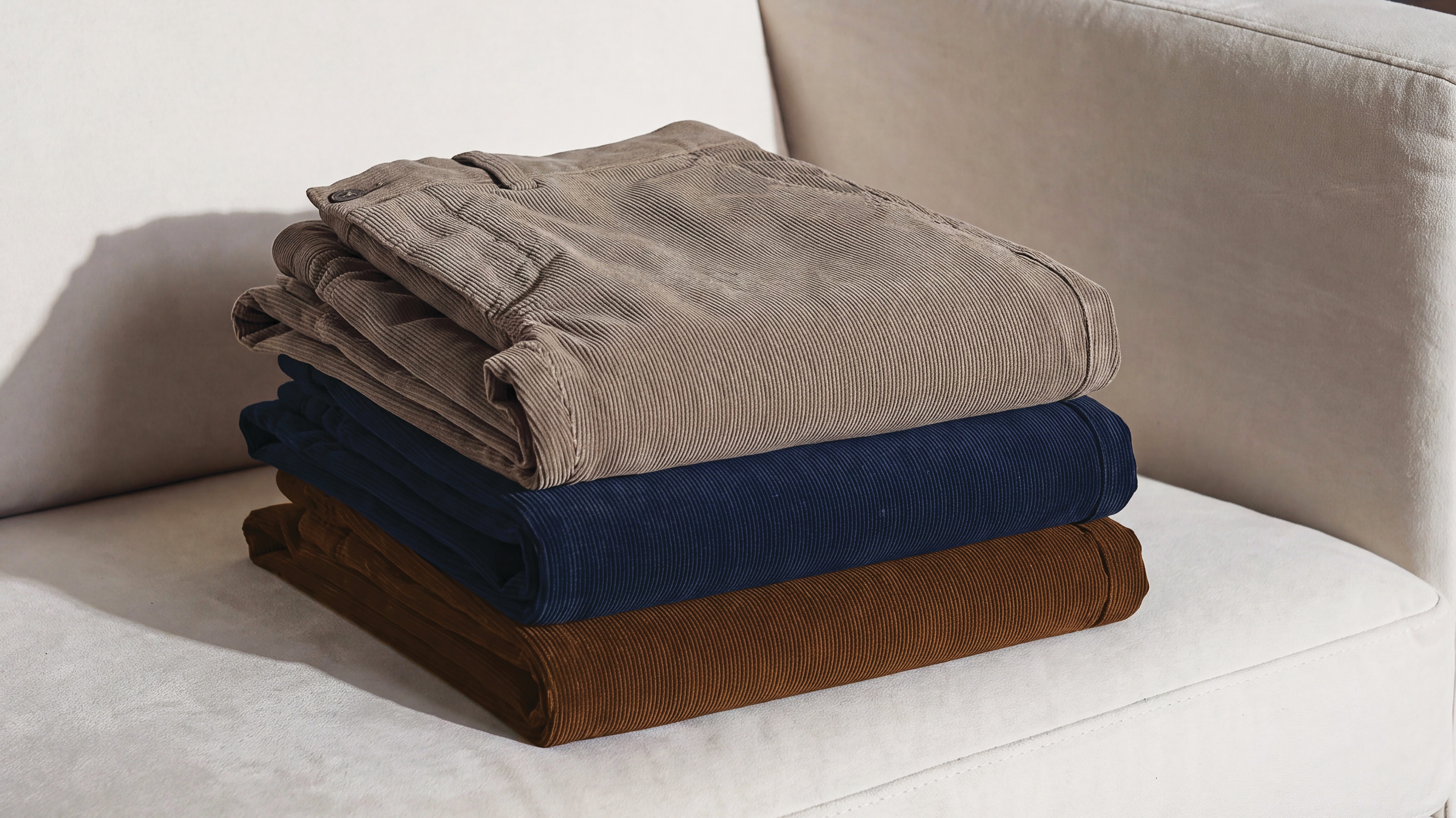 Needlecord Stretch Cotton Trousers