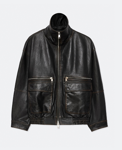 Elisa Leather Bomber Jacket