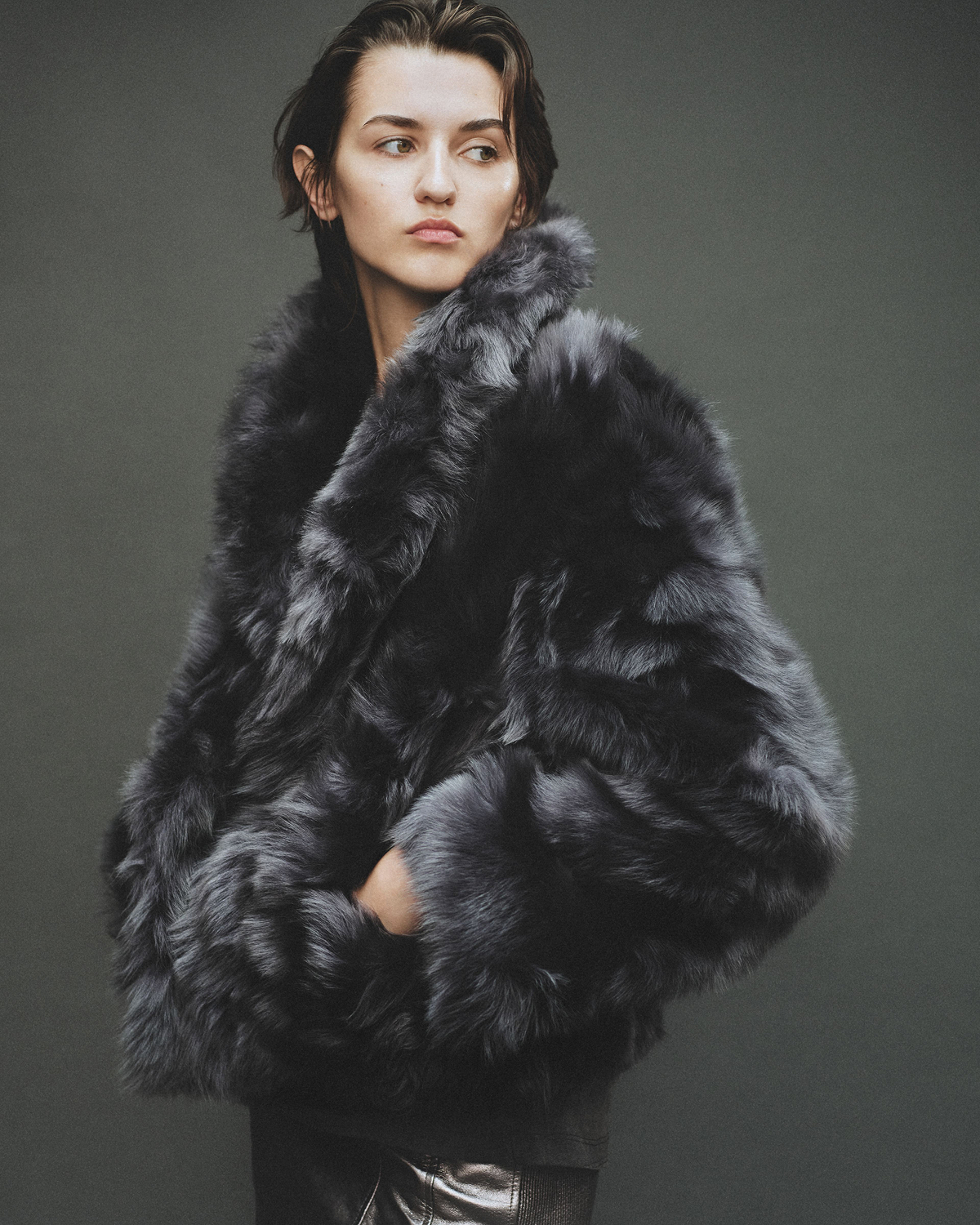 Tosca Long-Hair Shearling Coat