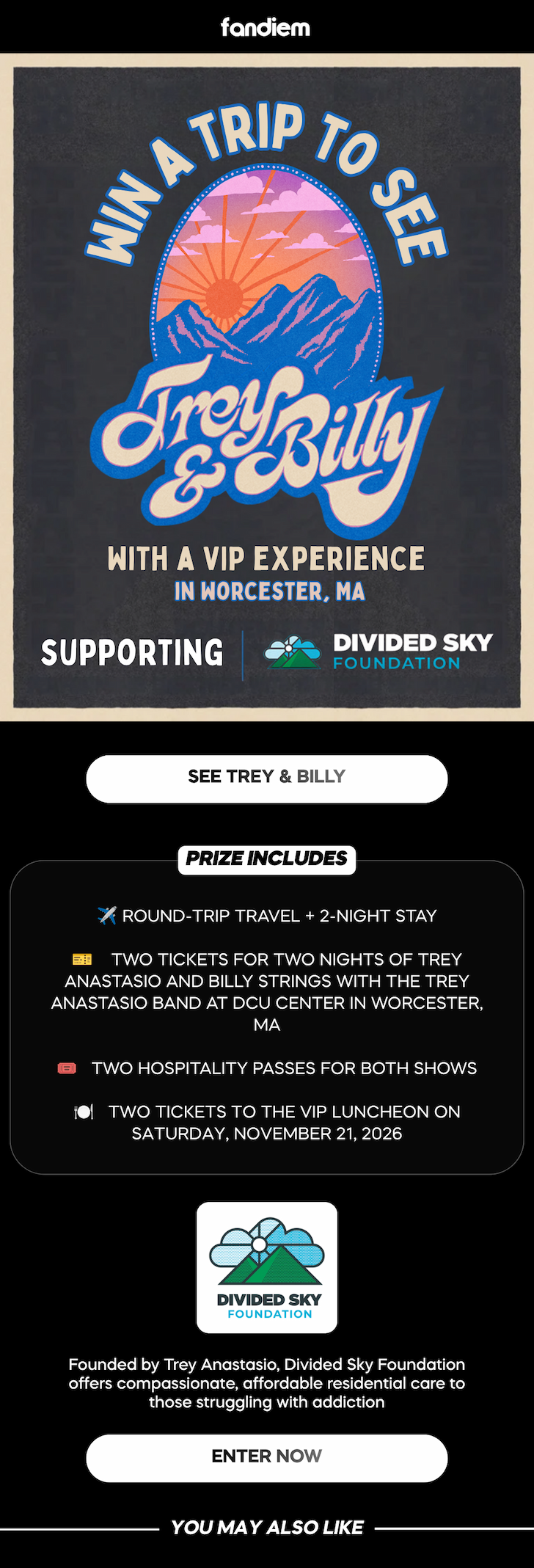 Win a Trip to See Trey Anastasio and Billy Strings at the Divided Sky Foundation Benefit