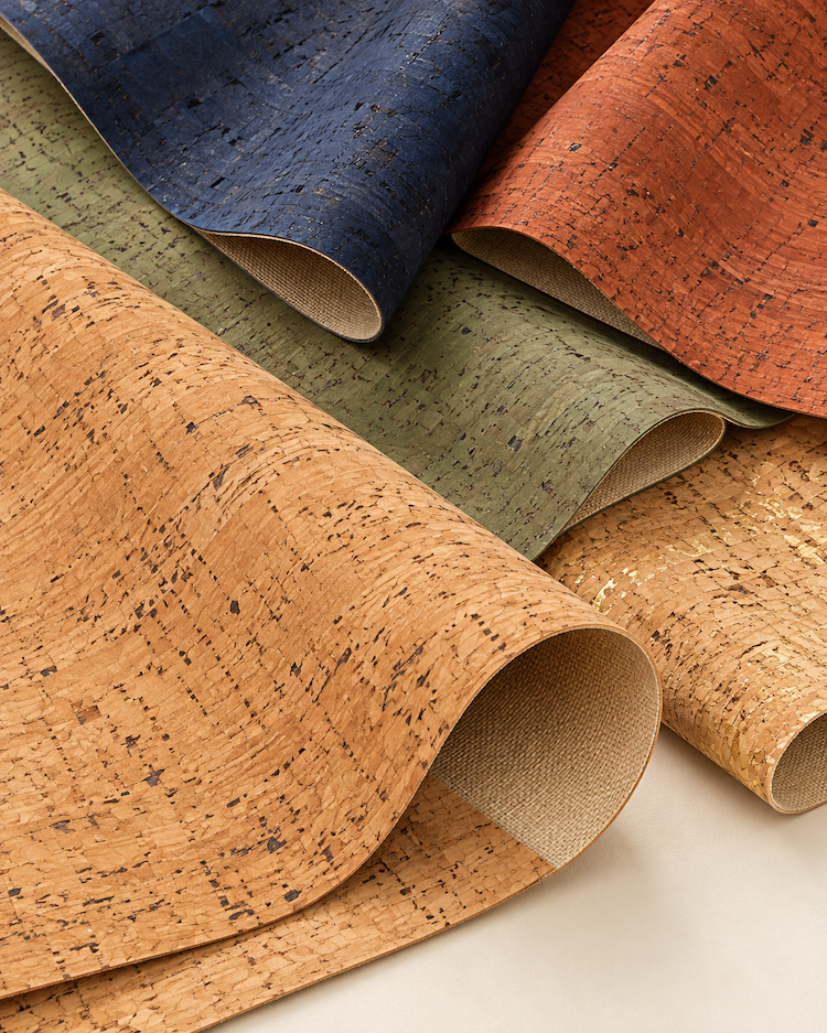 Colourful cork fabrics