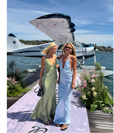 @tildefallgren wears Ellopez Maxi Dress - Blue, @alvahellstrom wears Winona Night Slip Dress - Green