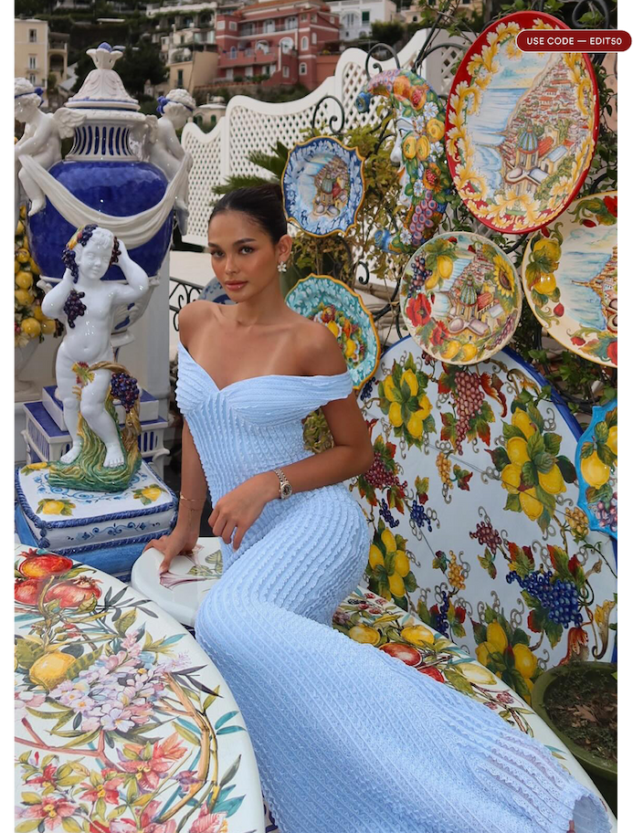 @abbydlmcn wears Chantelle Maxi Dress - Blue