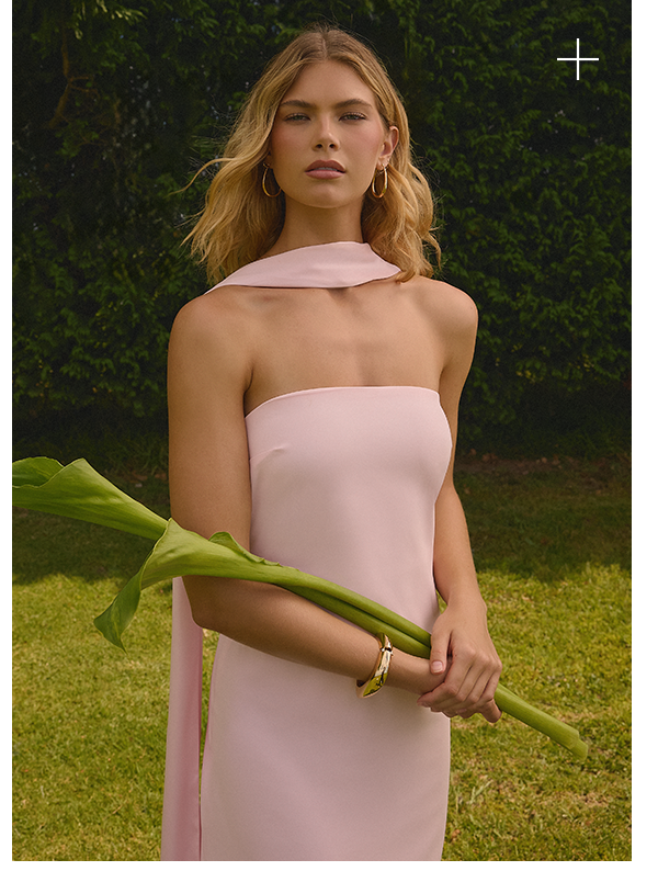 Out All Night Scarf Maxi Dress - Soft Pink