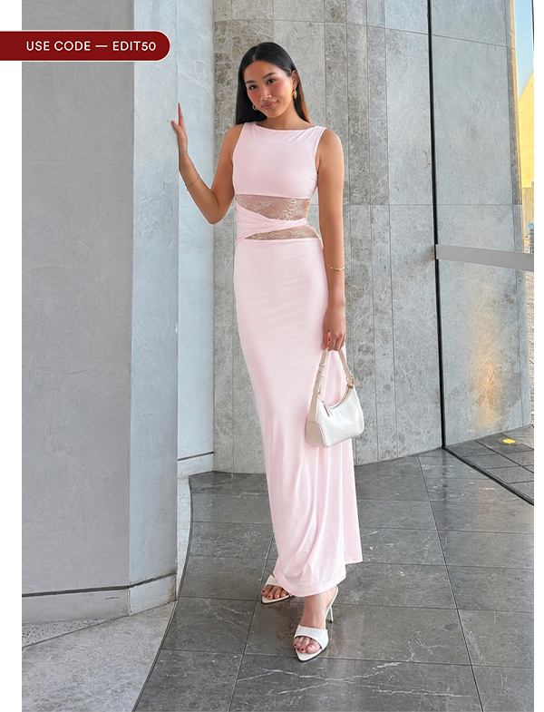 @doz.nguyen wears Karma Maxi Dress - Pink