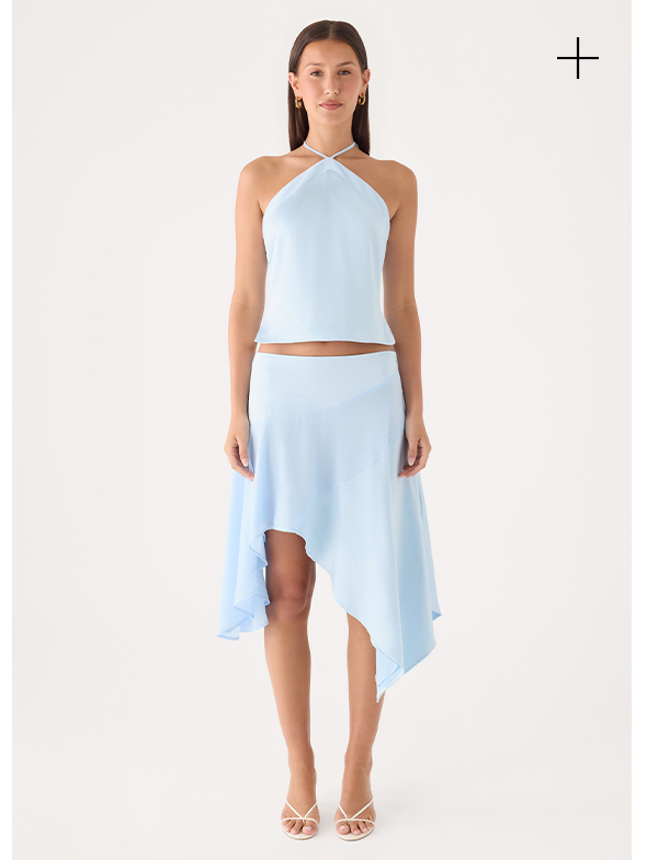 Klose Top & Midi Skirt - Baby Blue