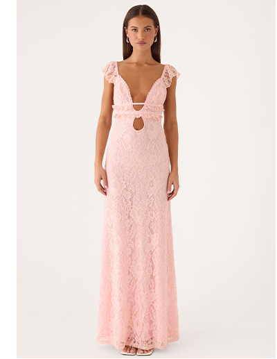 Giulia Lace Maxi Dress - Pink