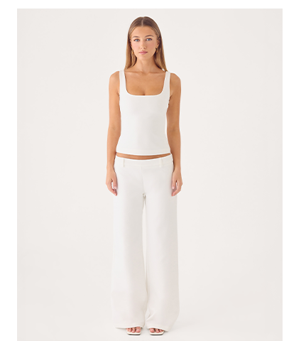 Yena Crepe Top and Hot as Ice Low Rise Pant - White