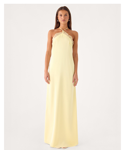 Samaria Halter Maxi Dress  - Yellow