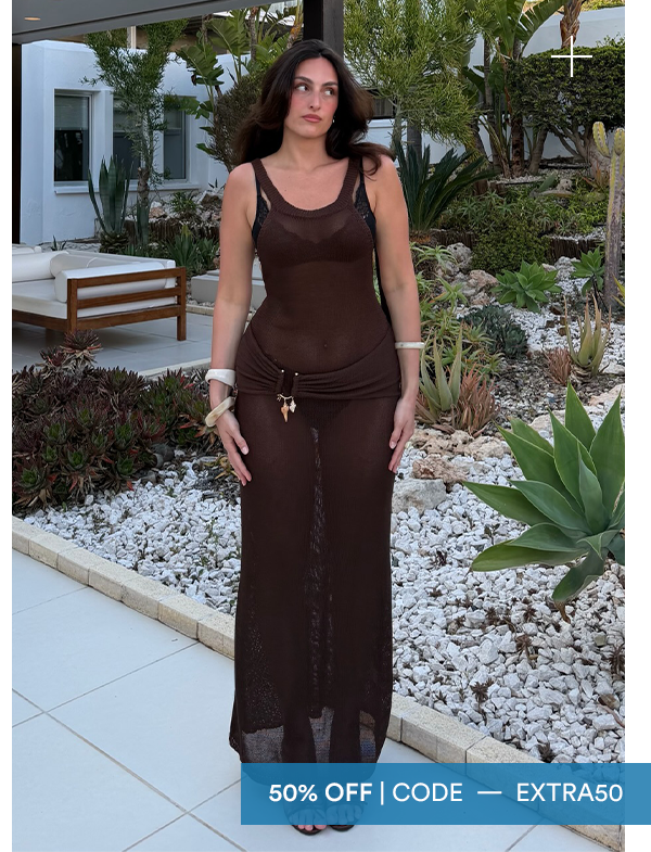 @ninutsann wears Saoirse Knit Maxi Dress - Chocolate
