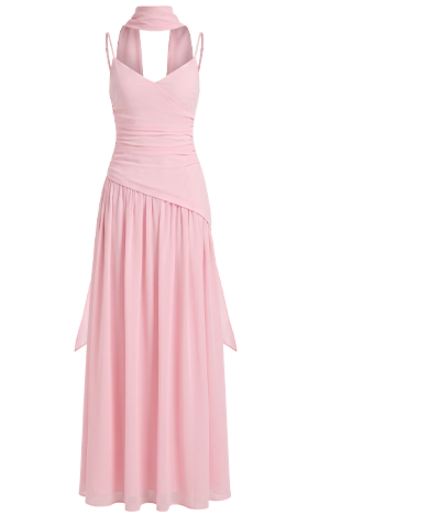 Sancha Scarf Maxi Dress - Soft Pink
