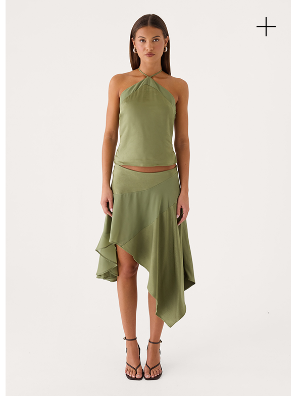 Klose Top + Midi Skirt - Green
