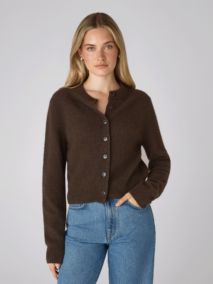 Jura Cardigan: Yak Wool, Chocolate