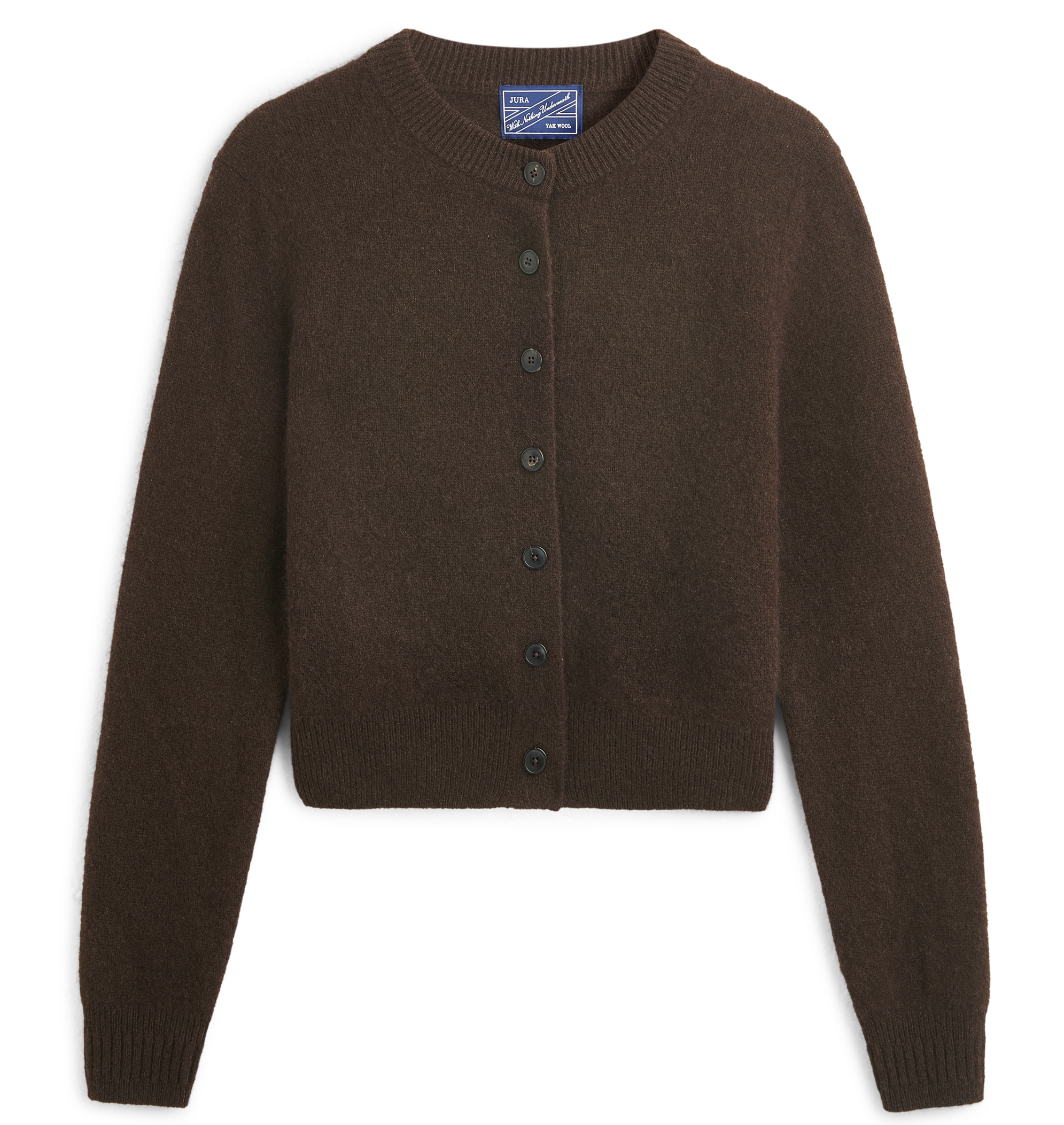 Jura Cardigan: Yak Wool, Chocolate