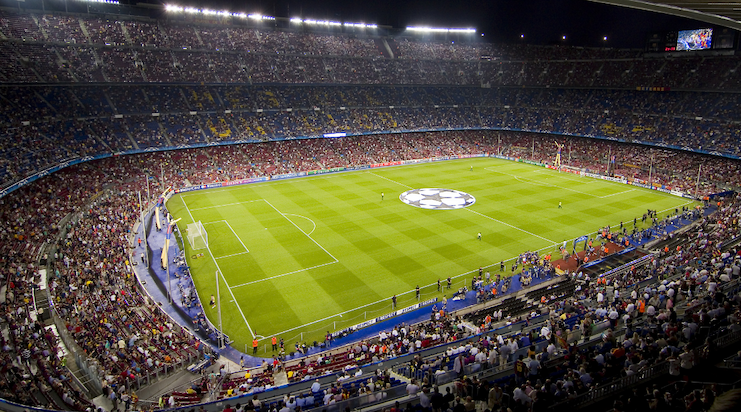 Football fans in a stadium
