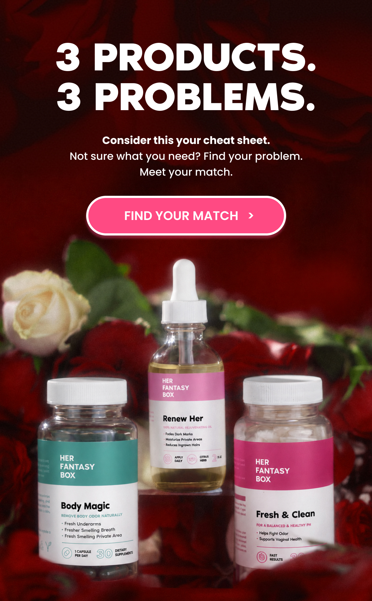 3 PRODUCTS. 3 PROBLEMS.