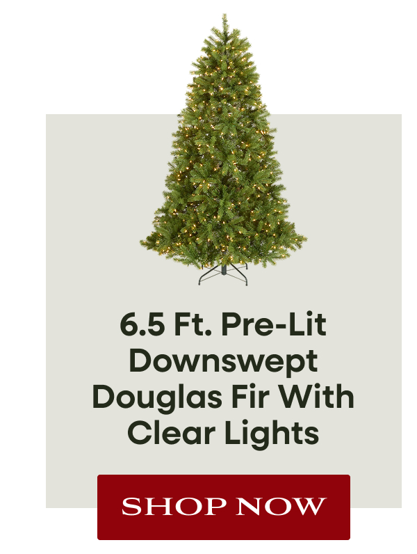 6.5 ft. Pre-Lit Downswept Douglas Fir with Clear Lights