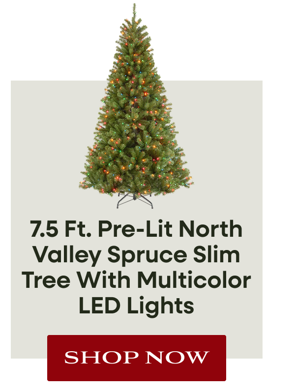 7.5 ft. Pre-Lit North Valley Spruce Slim Tree with Multicolor LED Lights
