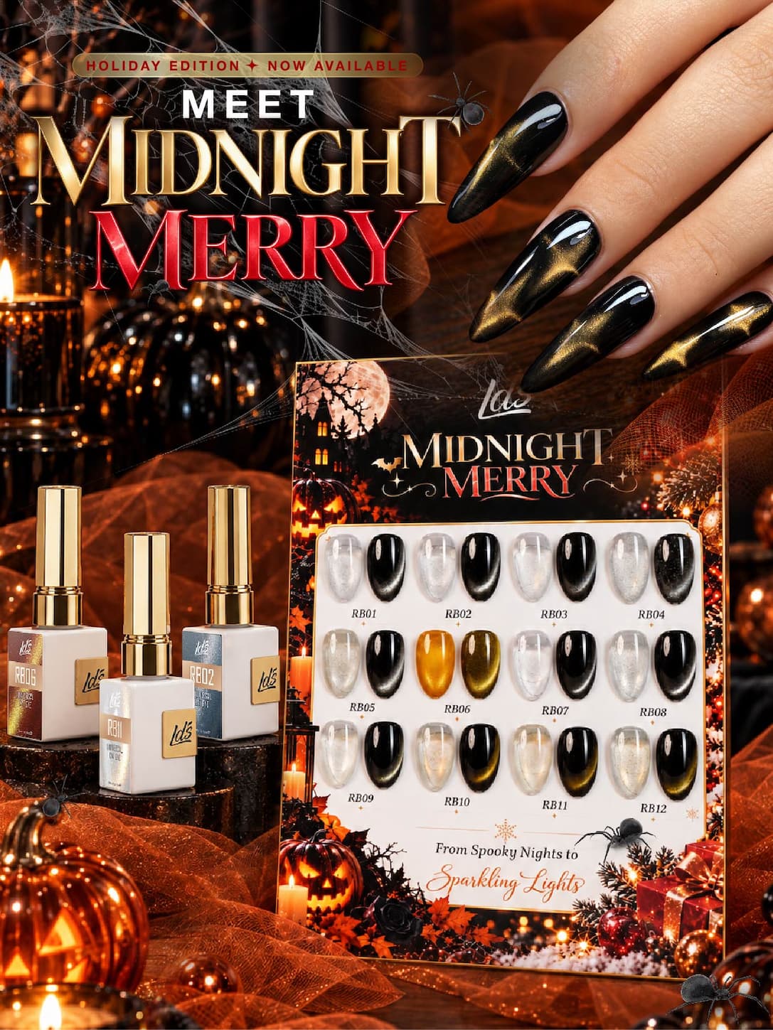 Holiday Edition, now available. Meet Midnight Merry. LDS Midnight Merry universal cat eye set, 12 colors