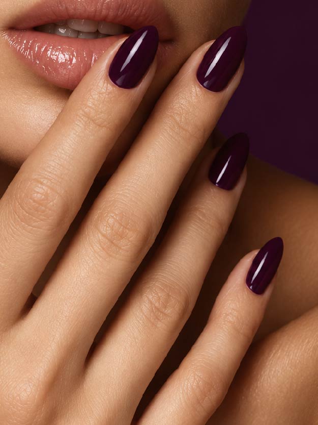 A'DOR 144 Plum By Night on nails