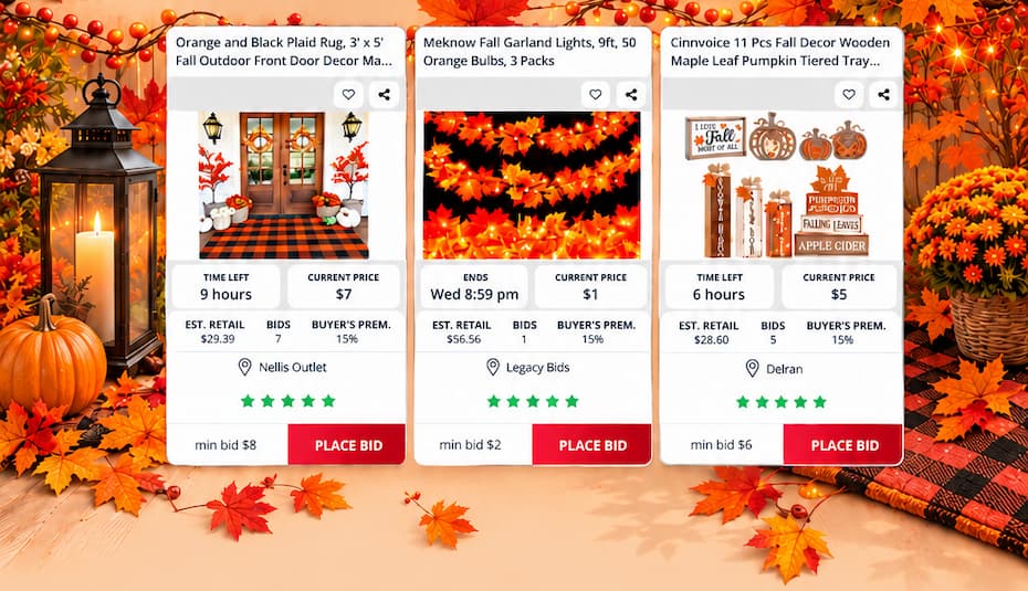 Fall decor available at Nellis Auction.