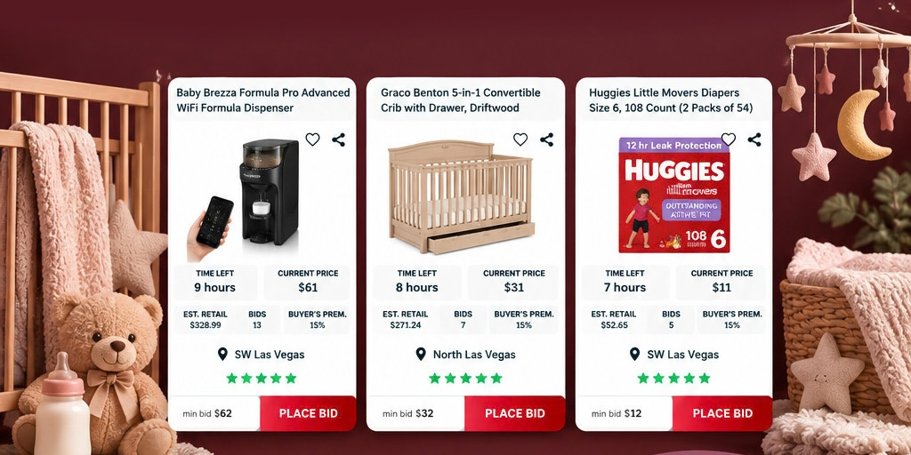 New toys and kids' items available at Nellis Auction.