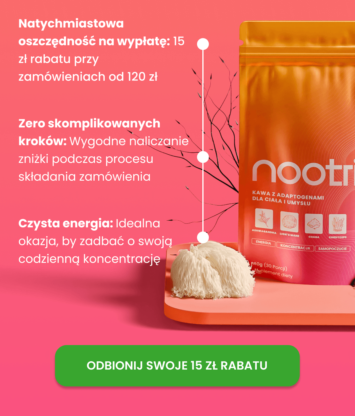 ODBIONIJ SWOJE 15 ZŁ RABATU