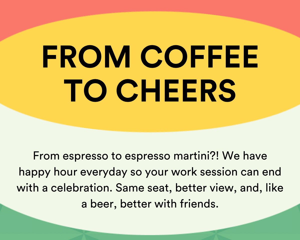 From coffee to cheers