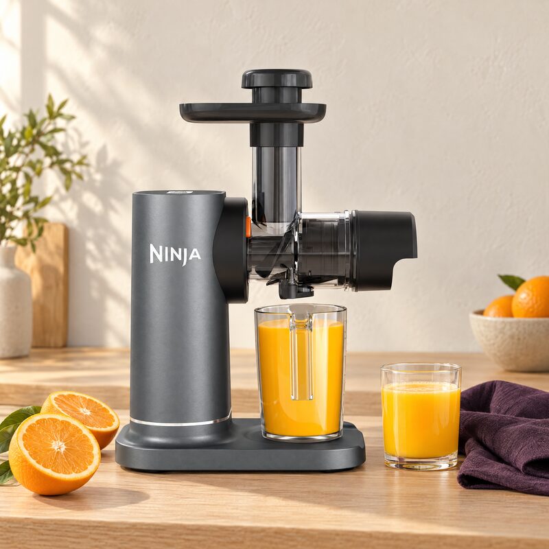 Ninja Kaltpress-Entsafter in einer Morgenszene