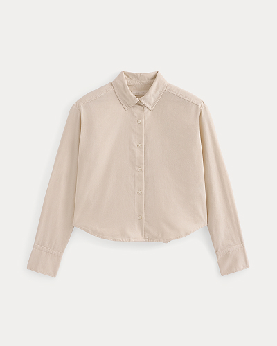 Image | Cropped Shirt in Pinwale Corduroy in Birch