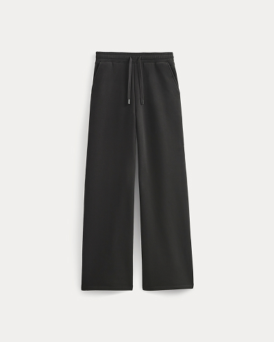 Image | Luxe Fleece Wide-Leg Sweatpant in Black