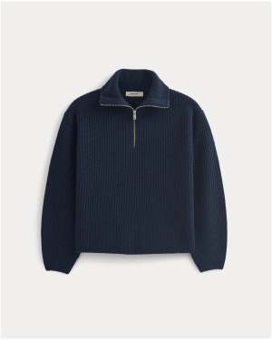 Image | The Half-Zip Sweater in Luxe Merino | Navy