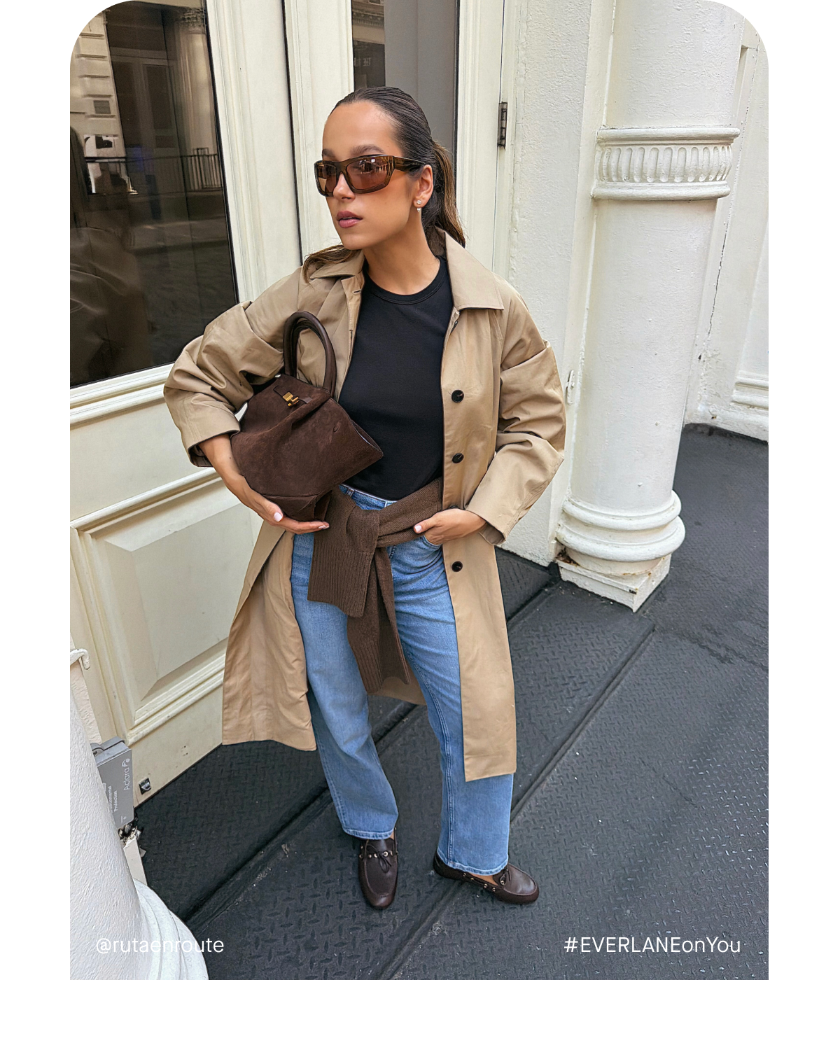 Image | @rutaenroute | #EVERLANEonYou | Oversized Mac Coat in Cornstalk