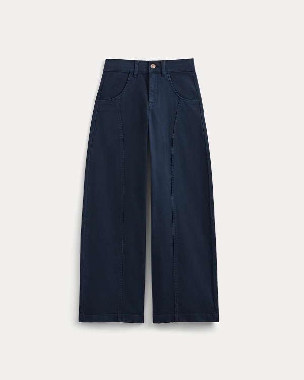Image | Utility Seamed Wide-Leg Pant in Navy