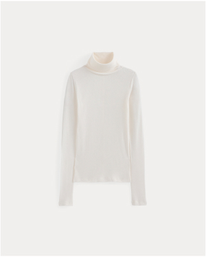 Image | Tissue Long-Sleeve Turtleneck in Bone