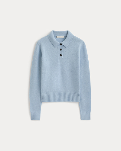 Image | Shrunken Polo in Luxe Merino in Cashmere Blue