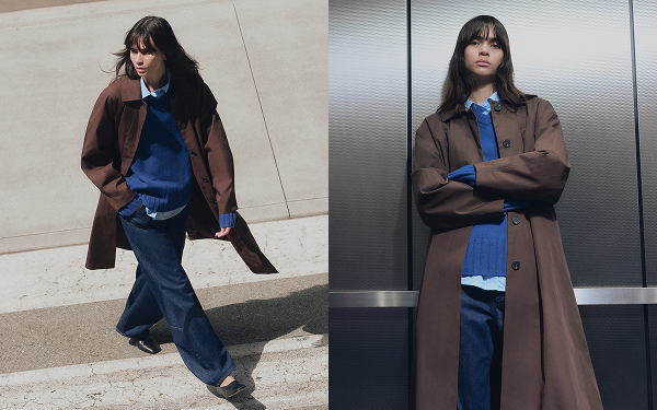 Image | Model wearing Oversized Mac Coat in Coffee Bean