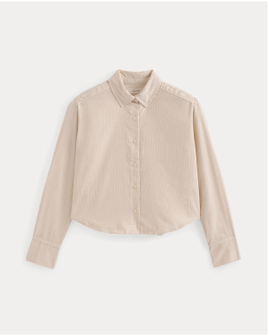 Image | Cropped Shirt in Pinwale Corduroy in Birch
