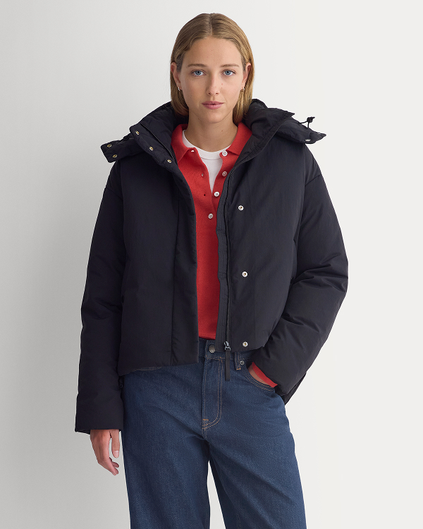 Image | Model wearing EverPuff™ Cloud Short Puffer in Black